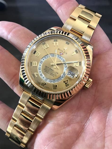 rolex sky dweller full gold|all gold rolex sky dweller.